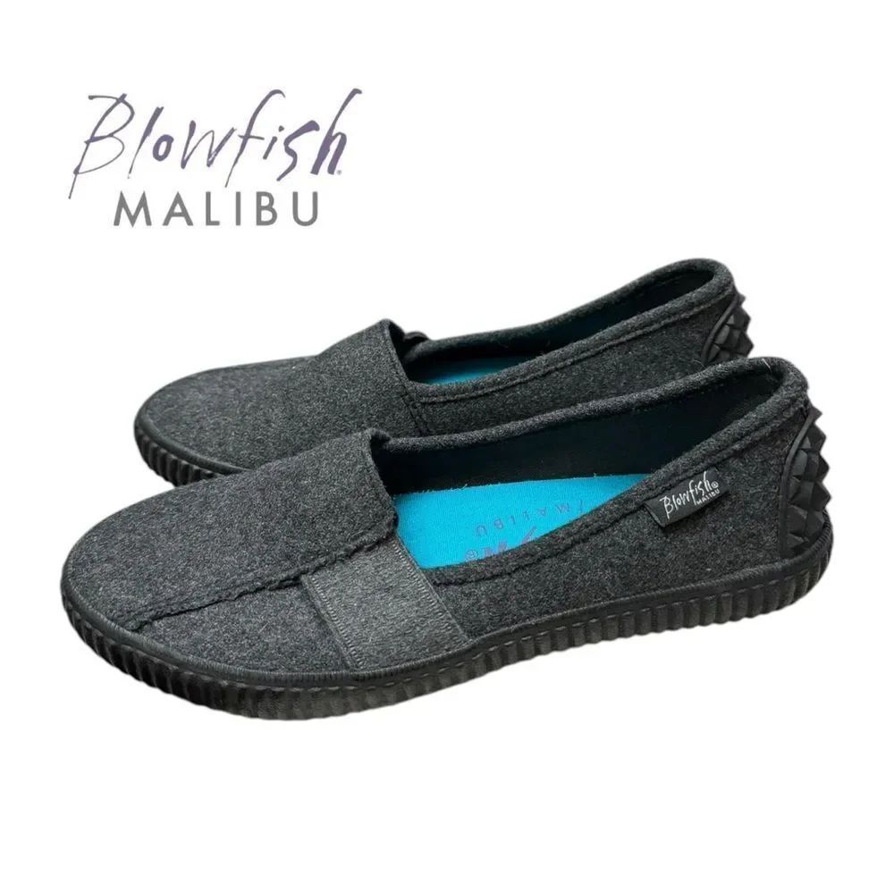 Blowfish Malibu Women's Shanghai Gray Wool Slip-on Studded Sneakers 7.5